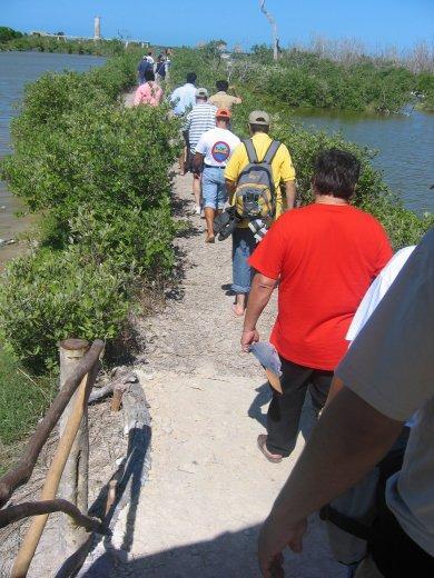 Field trip and discussions with community groups in Ramsar Site Dzilam de Bravo State Reserve.