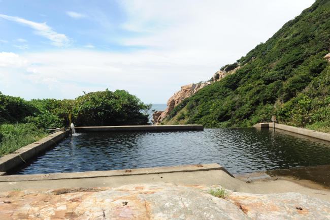 Waterworks in the lower part of the wetlands south of Daejangdo Island