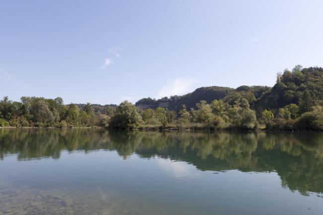Niederried Stausee. Upper part of the site with sandstone cilffs. 