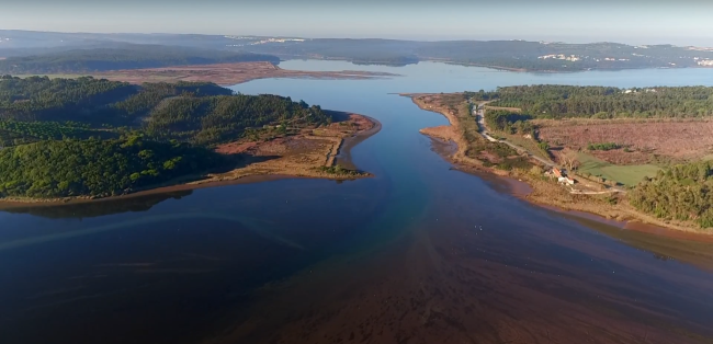Aerial view of Óbidos Lagoon