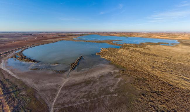 Panorámica Norte-Sur de la laguna de Manjavacas