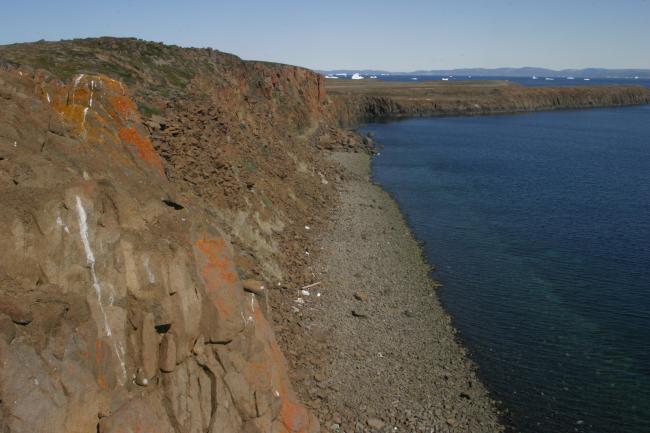 Steep cliff at the island Angissat.