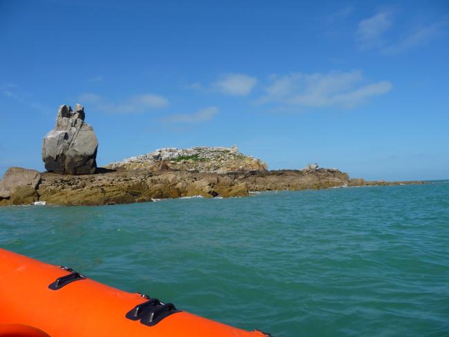 View of rocky coastline within the Herm, Jethou and The Humps Ramsar SIte