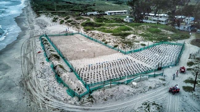 Vista aérea de corral central en Rancho Nuevo
