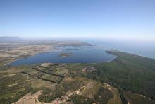 Vue aérienne de l'Etang d'Urbinu