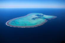 Aerial view of Elizabeth Reef from helicopter.