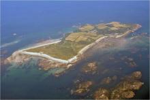 Aerial view of Herm and The Humps