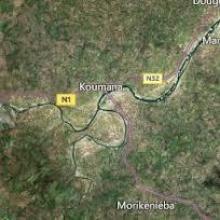 Vue aérienne du fleuve Niger à koumana - Kouroussa