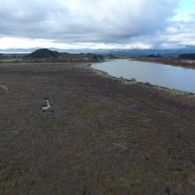 Looking south east, up the Manawatū River from Fernbird Flat