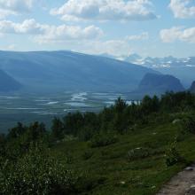 Overlooking the Laidaure delta from the mountain slopes of Njunjes.