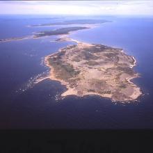 Aerial photo of Stor-Räbben nature reserve of which Mellerstön is a part of.