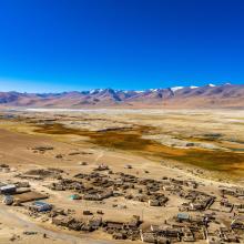 Aerial View of the Tso Kar basin. Aerial View of the Tso Kar basin.