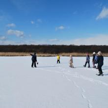 Snowshoe hiking at World Wetlands Day