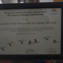  Prix AEWA 2015 décerné à l'Association Inter-villageoise du Ndiaël(AIV)