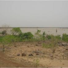 Vue de la mare Doro, plus grand plan d'eau de Magui