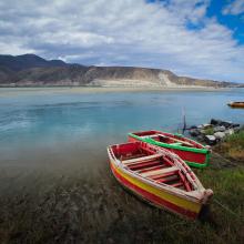 Sitio Ramsar Limarí: Desembocadura Rio Limarí, desde Salala hasta su desembocadura, Región de Coquimbo, Chile. Vista de la amplitud del humedal, sus usos tradicionales y el contraste con su entorno semidesertico