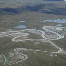 Meandering rivers,ponds, lakes and marshes are typical for this site.